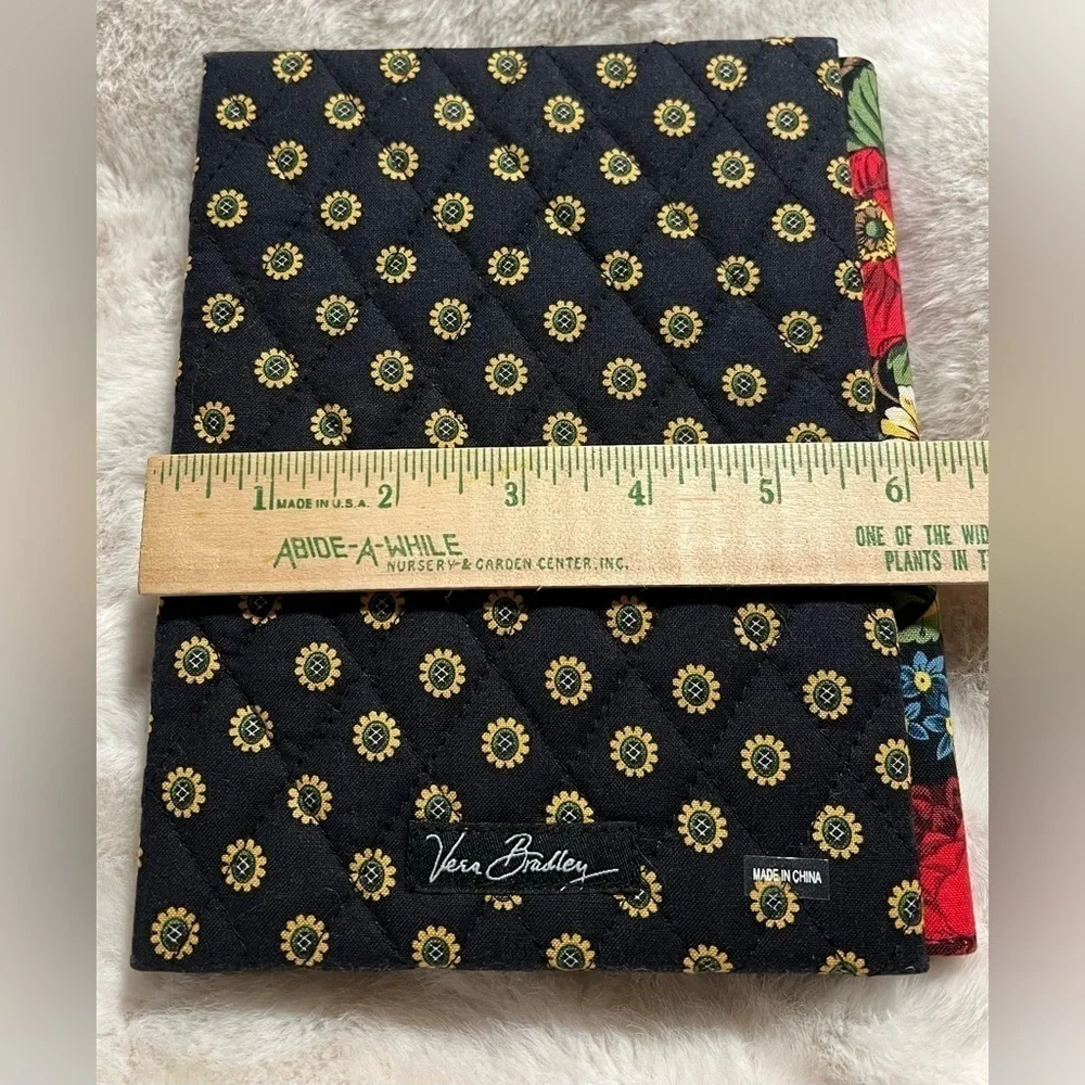 Vera Bradley cloth quilted picture frame, double sided holds 2 pictures